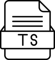 ts archivo formato línea icono vector