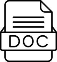 DOC File Format Line Icon vector