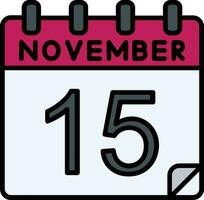 15 November Filled Icon vector