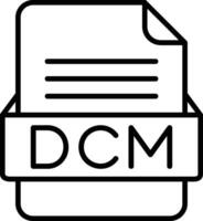 dcm archivo formato línea icono vector