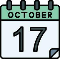 17 October Filled Icon vector