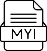 MYI File Format Line Icon vector