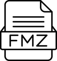 FMZ File Format Line Icon vector