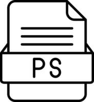 PS File Format Line Icon vector