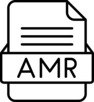 amr archivo formato línea icono vector