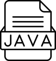 Java archivo formato línea icono vector