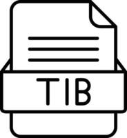 tib archivo formato línea icono vector