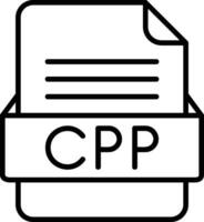 cpp archivo formato línea icono vector