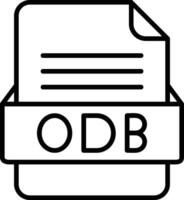 ODB File Format Line Icon vector