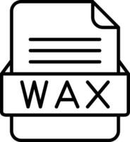 WAX File Format Line Icon vector