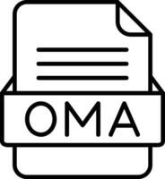 oma archivo formato línea icono vector