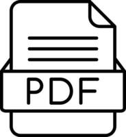 PDF File Format Line Icon vector