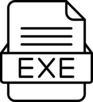 exe archivo formato línea icono vector