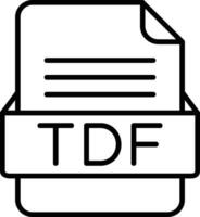 TDF File Format Line Icon vector