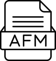 afm archivo formato línea icono vector