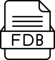 FDB File Format Line Icon vector