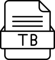 TB File Format Line Icon vector