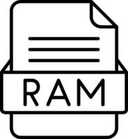 RAM archivo formato línea icono vector