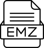 EMZ File Format Line Icon vector