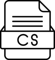 cs archivo formato línea icono vector
