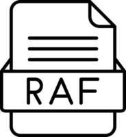 RAF File Format Line Icon vector