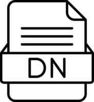 DN File Format Line Icon vector