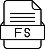 fs archivo formato línea icono vector