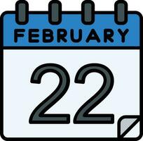 22 February Filled Icon vector