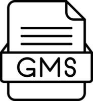 gms archivo formato línea icono vector