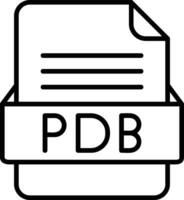 pdb archivo formato línea icono vector