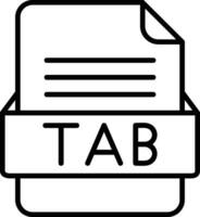 TAB File Format Line Icon vector