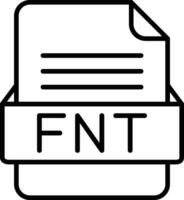 FNT File Format Line Icon vector