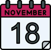 18 November Filled Icon vector