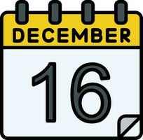 16 December Filled Icon vector