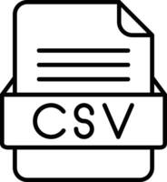 CSV File Format Line Icon vector