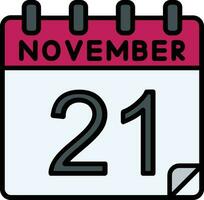 21 November Filled Icon vector