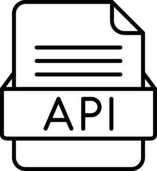 API File Format Line Icon vector