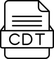 CDT File Format Line Icon vector