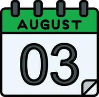 3 August Filled Icon vector