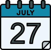 27 July Filled Icon vector