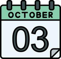 3 October Filled Icon vector