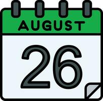 26 August Filled Icon vector