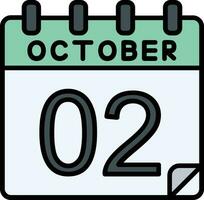 2 October Filled Icon vector