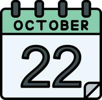 22 October Filled Icon vector