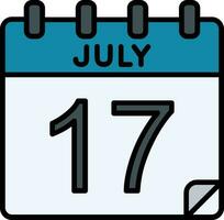 17 July Filled Icon vector
