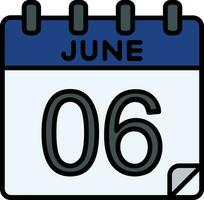 6 June Filed Icon vector