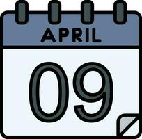 9 9 abril glifo icono vector