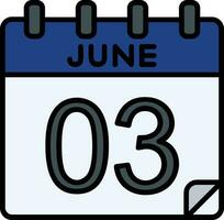 3 June Filed Icon vector