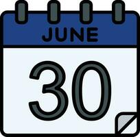 30 June Filed Icon vector