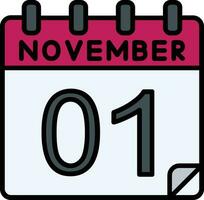 1 November Filled Icon vector